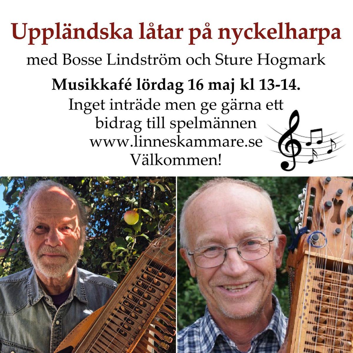 Uppländska låtar på nyckelharpa med Bosse Lindström och Sture Hogmark